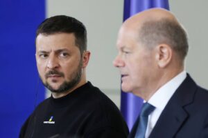 Volodymyr Zelenskyy acknowledged that Germany’s Chancellor Olaf Scholz won’t back him on the rapid NATO membership invitation. | Sean Gallup/Getty Images