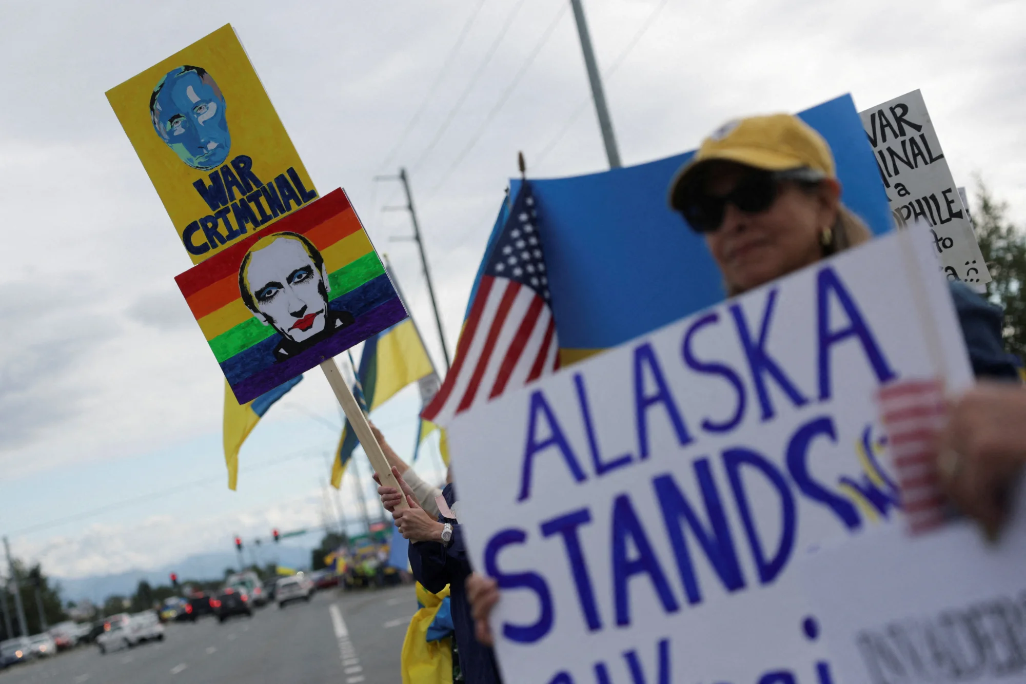 Мітинг на підтримку України в Анкориджі перед зустріччю Трампа і Путіна
