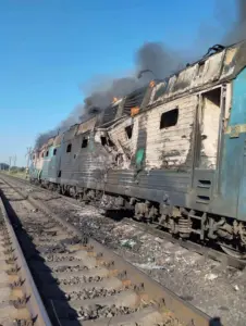 Росіяни вдруге за два дні атакували поїзд на Запоріжжі