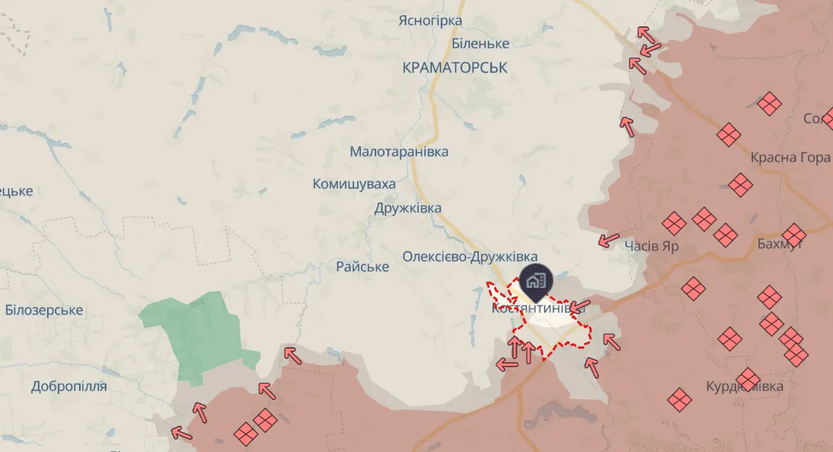 Костянтинівка на карті. Deep State