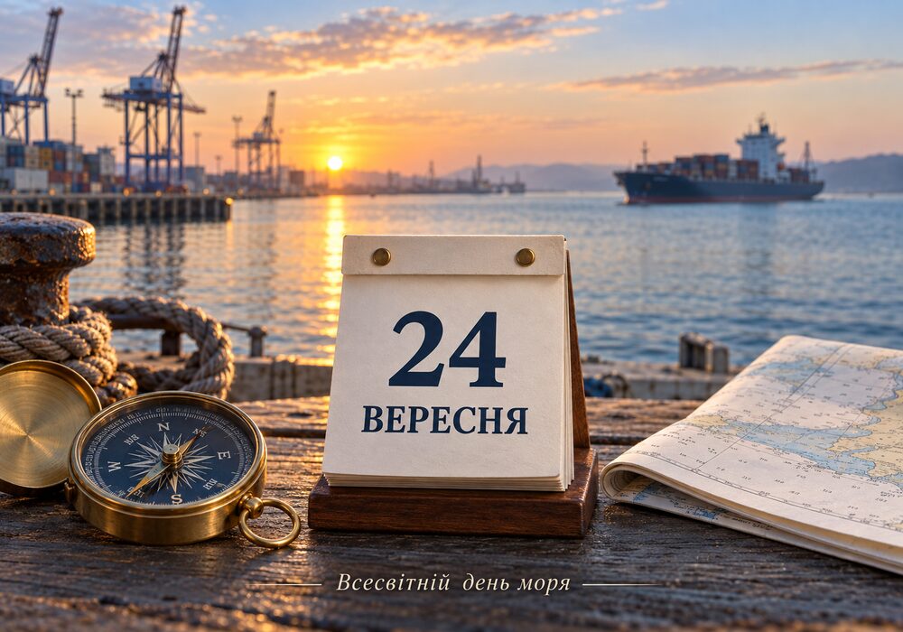 Календар із датою 24 вересня 2026 року поруч із морським компасом і навігаційною картою