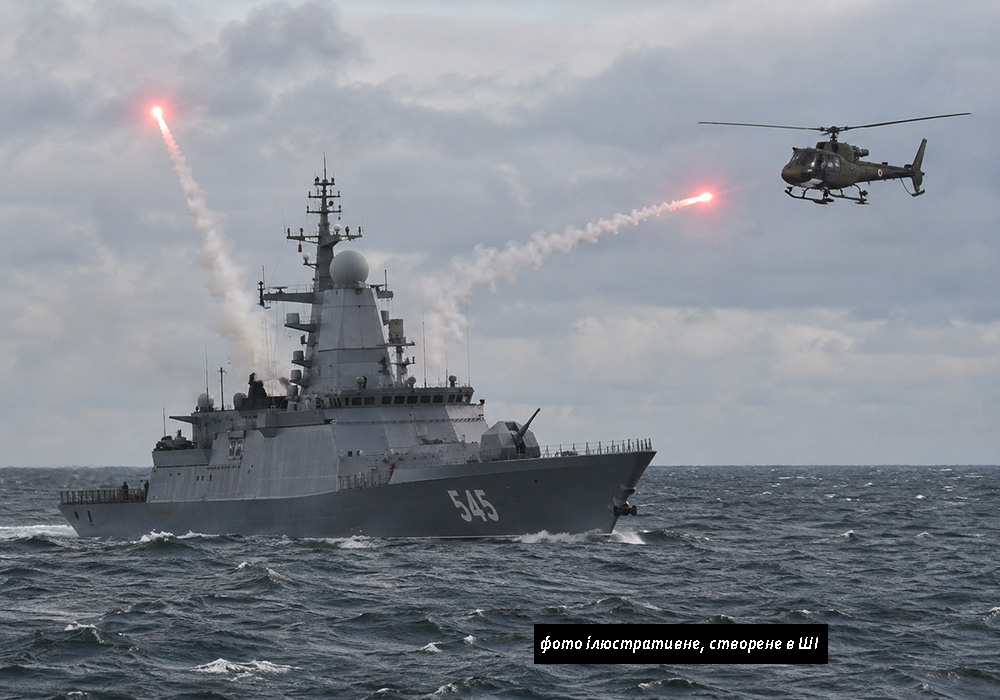 Російський корвет «Сообразительный» у Балтійському морі, командир якого отримав нагороду після інциденту з данським вертольотом