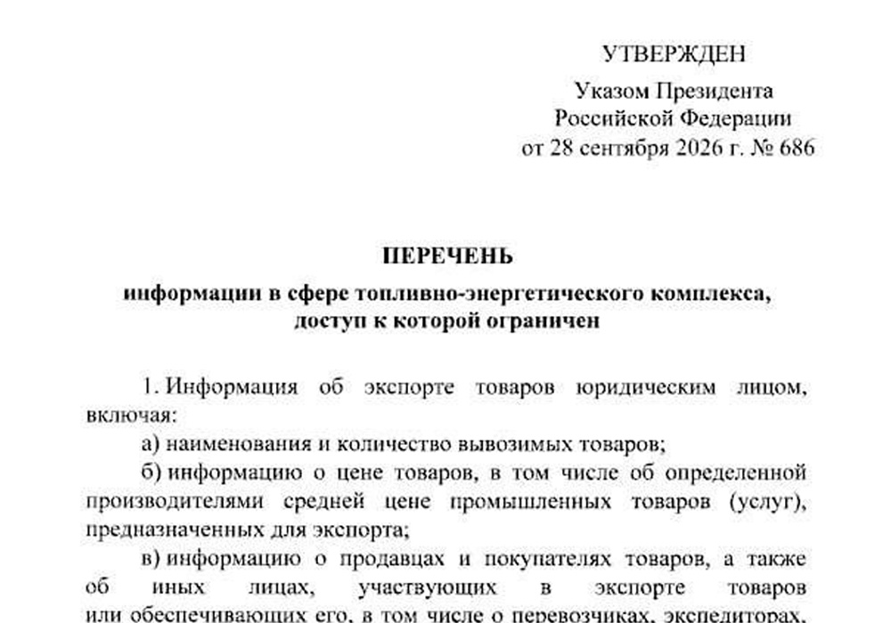 Указ яким путін обмежив поширення даних про російські НПЗ