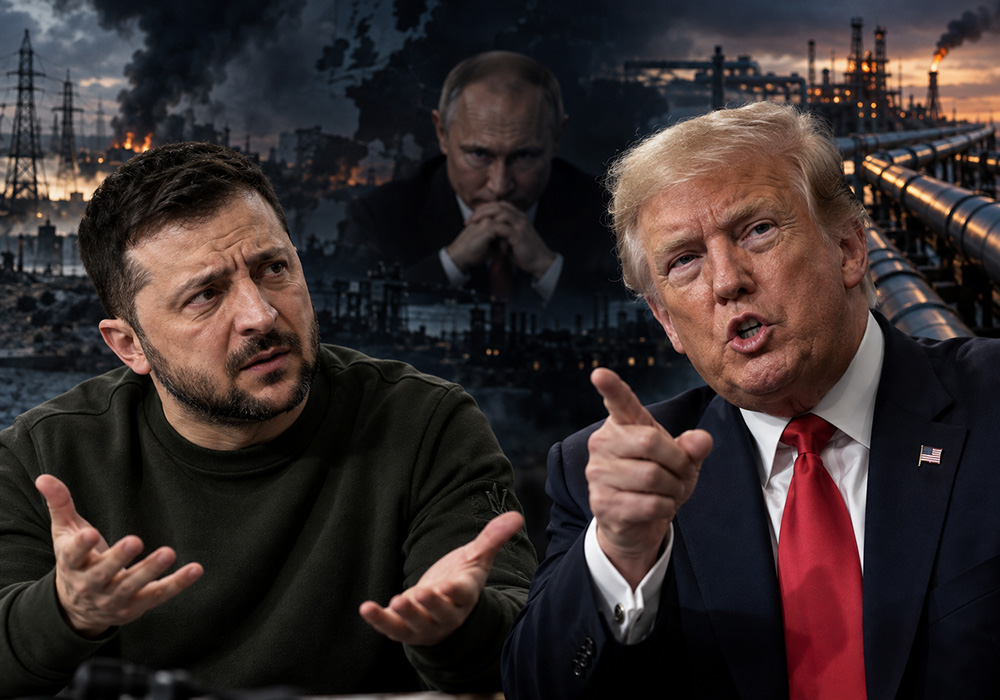 Дональд Трамп і Володимир Зеленський на тлі енергетичної інфраструктури України та росії — заява про енергетичне перемир'я