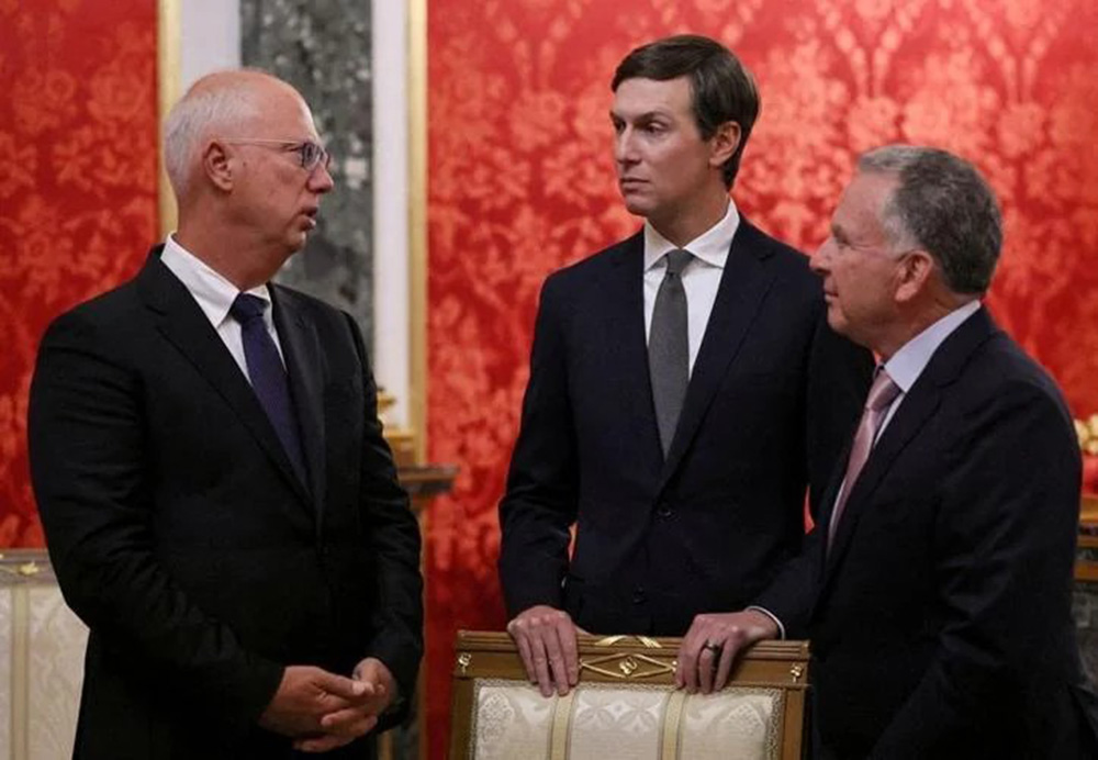 Steve Witkoff and Jared Kushner, President Trump’s envoys, with Kirill Dmitriev