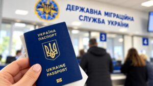 Через збій у ДМС українці не могли забрати паспорти: хто відшкодує втрати за зірвані поїздки Закордонний паспорт України поруч із ДМС